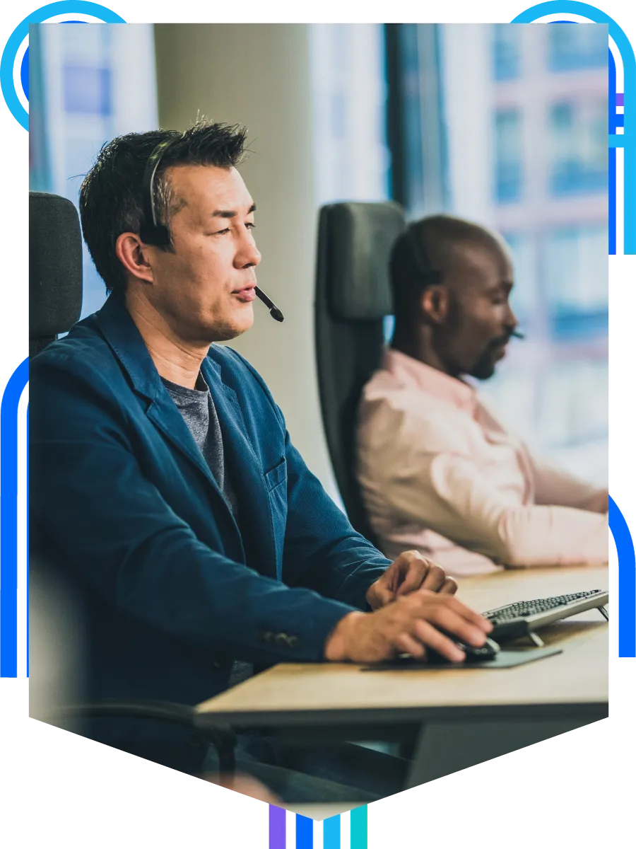 Digital marketing team working together