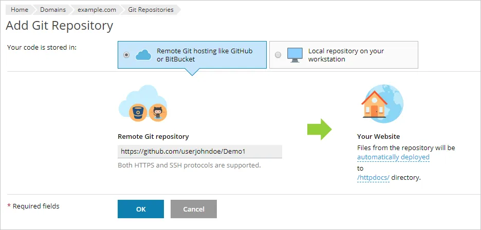 Plesk Git repository