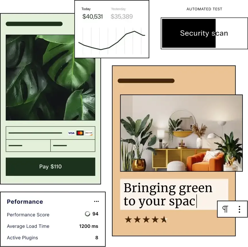 Digital representation of a website audit dashboard showing performance metrics and data analysis.